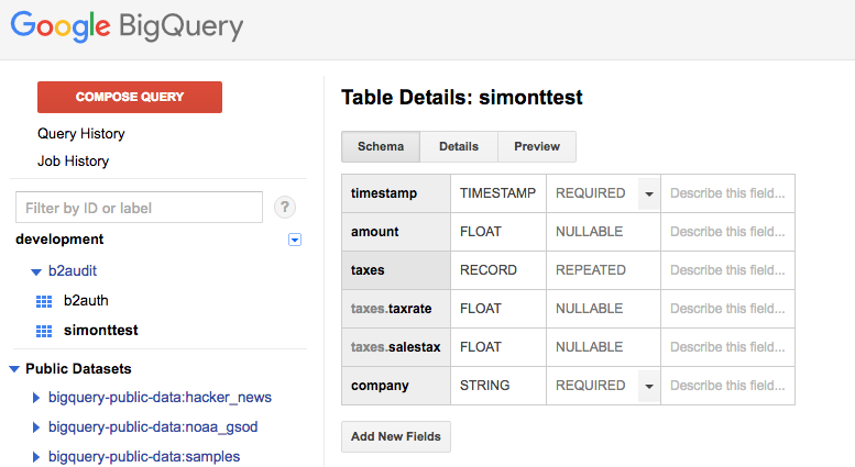 BigQuery View 1